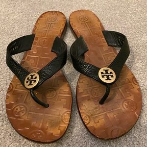 Tory Burch leather flip flops